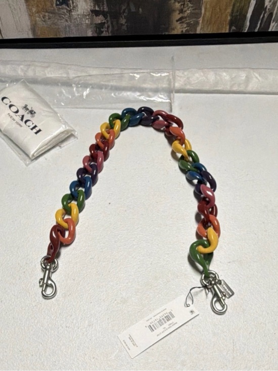 Coach Accessories - Coach Multicolor Rainbow Resin Link Strap with Silver Hardware